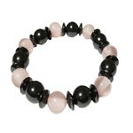 Fashion, accesorii si bijuterii - Femei - Bijuterii femei - Bratari femei - Bratara cu Margele roz si pietre hematit magnetice, 143BJ - Infinity.ro