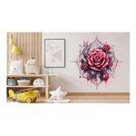 Casa si Gradina - Decoratiuni - Stickere decorative - Sticker decorativ, Trandafiri, Roz, 61 cm, 1343STK-17 - Infinity.ro