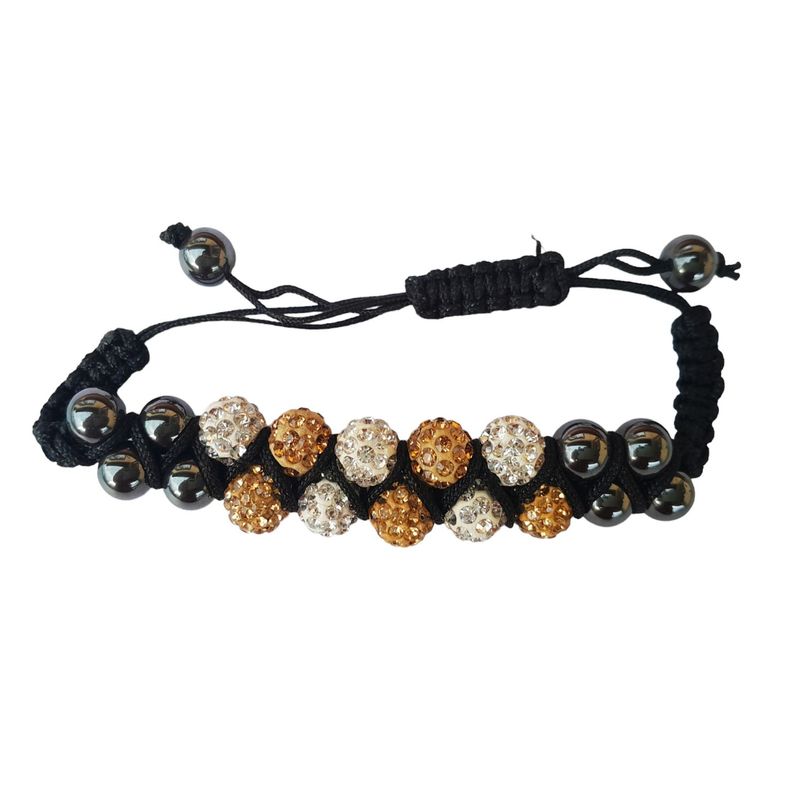 Fashion, accesorii si bijuterii - Femei - Bijuterii femei - Bratari femei - Bratara cu pietre Hematit, Charmuri si Cristale, Argintiu/Auriu, 38BJ - Infinity.ro