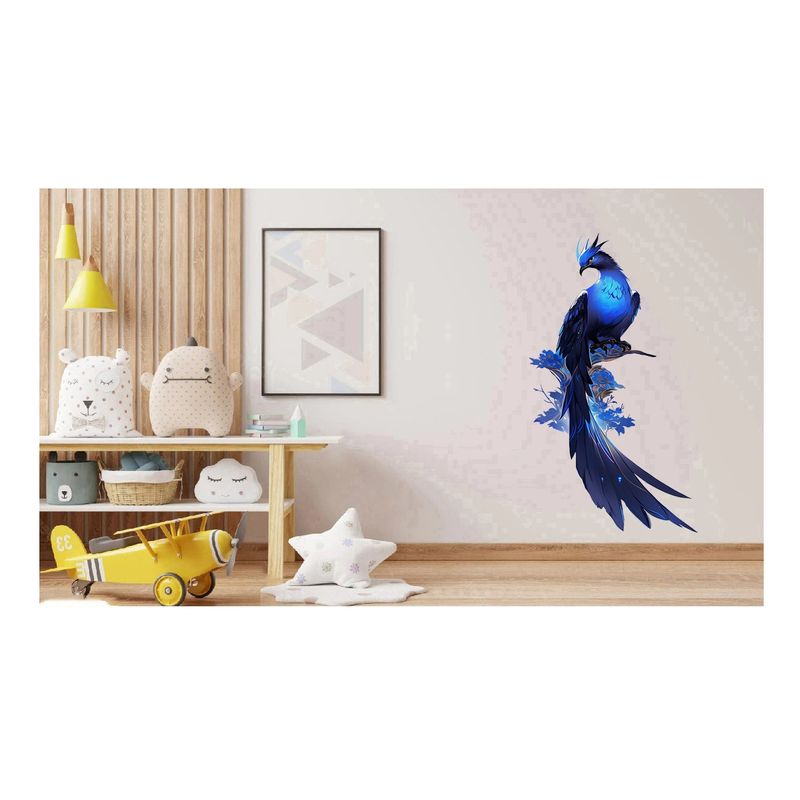 Casa si Gradina - Decoratiuni - Stickere decorative - Sticker decorativ, Pasarea Phoenix, Albastru, 90 cm, 1323STK-4 - Infinity.ro