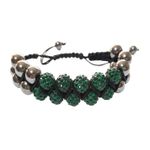 Fashion, accesorii si bijuterii - Femei - Bijuterii femei - Bratari femei - Bratara cu pietre Hematit, Charmuri si Cristale, Verde, 137BJ - Infinity.ro