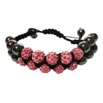 Fashion, accesorii si bijuterii - Femei - Bijuterii femei - Bratari femei - Bratara cu pietre Hematit, Charmuri si Cristale, Roz, 140BJ - Infinity.ro