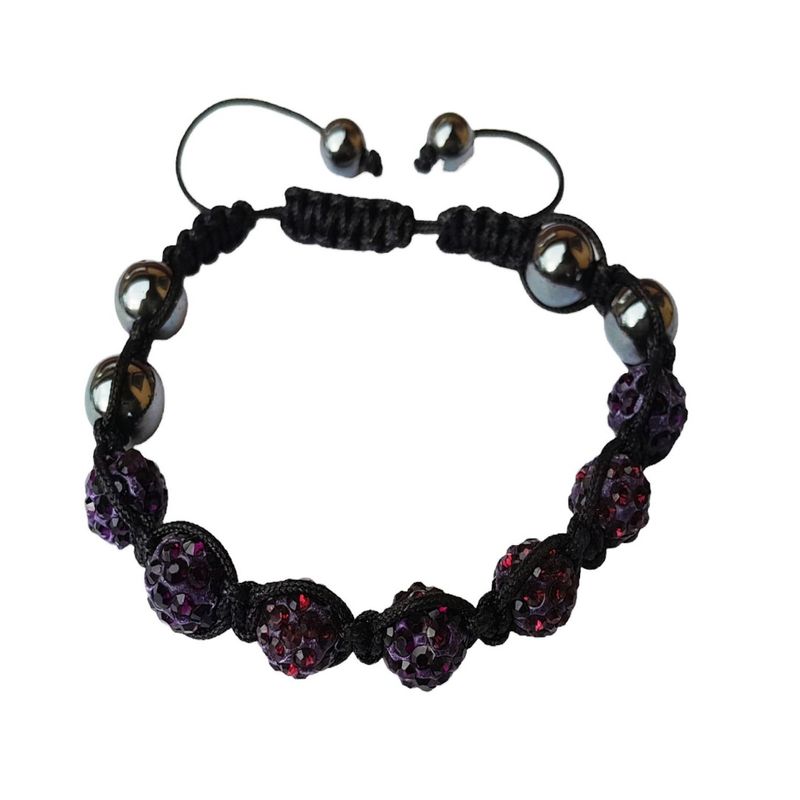 Fashion, accesorii si bijuterii - Femei - Bijuterii femei - Bratari femei - Bratara cu pietre pietre hematit si  Charmuri, Mov, 59BJ - Infinity.ro