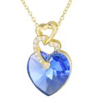 Fashion, accesorii si bijuterii - Femei - Bijuterii femei - Coliere femei - Colier Placat cu Aur Alb si Rodiu, Pandantiv Cristal Austria, forma inima - Infinity.ro