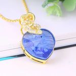 Fashion, accesorii si bijuterii - Femei - Bijuterii femei - Coliere femei - Colier Placat cu Aur Alb si Rodiu, Pandantiv Cristal Austria, forma inima - Infinity.ro