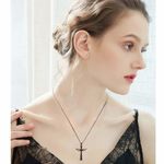 Fashion, accesorii si bijuterii - Femei - Bijuterii femei - Coliere femei - Colier MBrands din alama Placata cu rodiu, Pandantiv cristal austria, forma cruce cu aripi - Infinity.ro