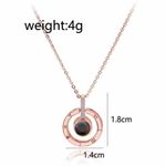 Fashion, accesorii si bijuterii - Femei - Bijuterii femei - Coliere femei - Colier cu pandantiv argint 925 MBrands care proiecteaza cuvantul " Te Iubesc" in 100 de limbi - Rose Gold - Infinity.ro