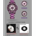 Fashion, accesorii si bijuterii - Femei - Bijuterii femei - Ceasuri femei - Ceas de dama Sanda, cadran in forma de inimioare rotative 360 grade - Mov - Infinity.ro