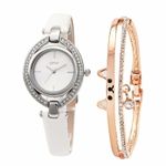 Fashion, accesorii si bijuterii - Femei - Bijuterii femei - Ceasuri femei - Set MBrands ceas quartz cu cristale si bratara in forma de pisica - Infinity.ro
