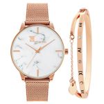 Fashion, accesorii si bijuterii - Femei - Bijuterii femei - Ceasuri femei - Set Mbrands de dama ceas quartz si bratara in forma de inima - Infinity.ro