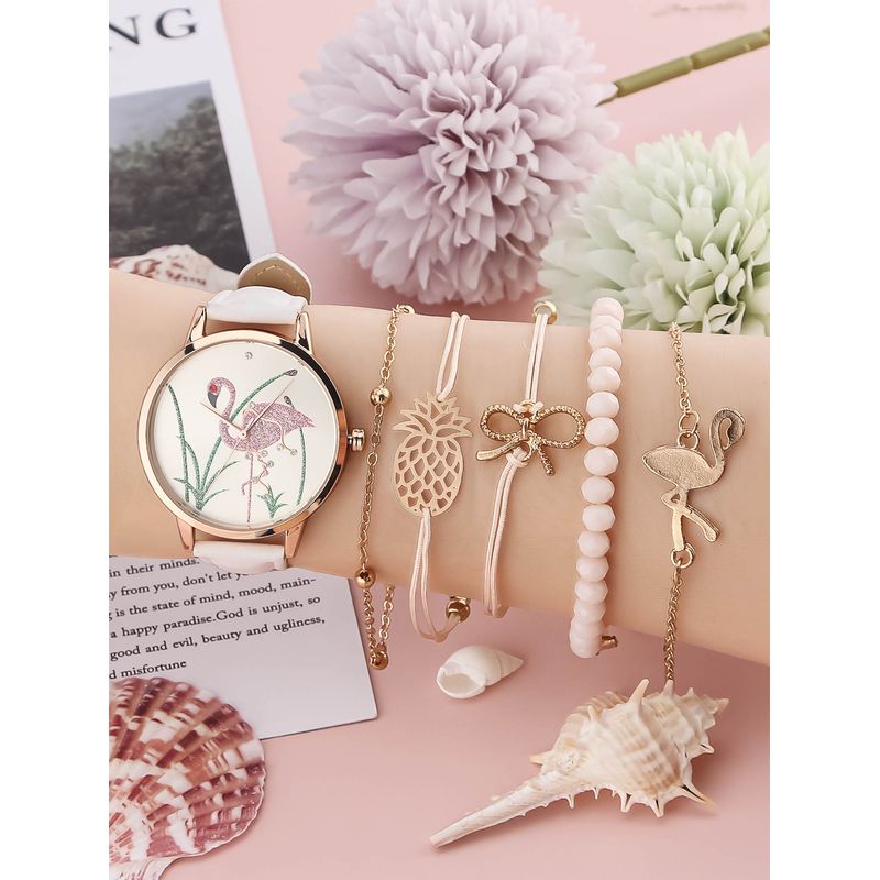 Fashion, accesorii si bijuterii - Femei - Bijuterii femei - Ceasuri femei - Set ceas si bratari dama MBrands , mecanism Seiko pc21s - Alb - Infinity.ro