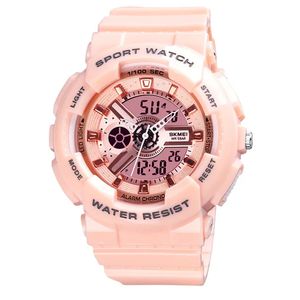 Ceas femei shockproof SKMEI 1689 Dual Time analog si digital, Inot, Cronograf