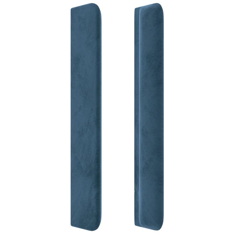 Casa si Gradina - Mobilier - Paturi si accesorii - Accesorii paturi - Tablie pat cu urechi albastru inchis 147x16x118/128 cm catifea - Infinity.ro