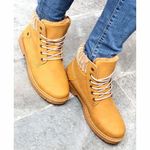 Fashion, accesorii si bijuterii - Femei - Incaltaminte femei - Ghete femei - Bocanci Dama Mbrands imblaniti - Maro, 36 - Infinity.ro