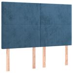 Casa si Gradina - Mobilier - Paturi si accesorii - Paturi - Pat box spring cu saltea, albastru inchis, 140x200 cm, catifea - Infinity.ro