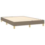 Casa si Gradina - Mobilier - Paturi si accesorii - Paturi - Pat cu arcuri, saltea si LED, gri taupe, 140x190 cm, textil - Infinity.ro