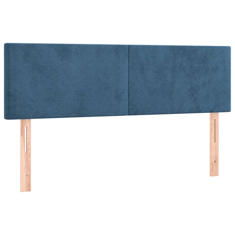 Casa si Gradina - Mobilier - Paturi si accesorii - Paturi - Pat box spring cu saltea, albastru inchis, 140x190 cm, catifea - Infinity.ro