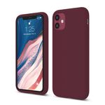 Laptop, Telefoane si Tablete - Telefoane mobile si accesorii - Accesorii Telefoane - Huse telefoane - Husa Casey Studios pentru iPhone 11, Soft Silicone Premium, Microfibra in Interior, Burgundiu - Infinity.ro