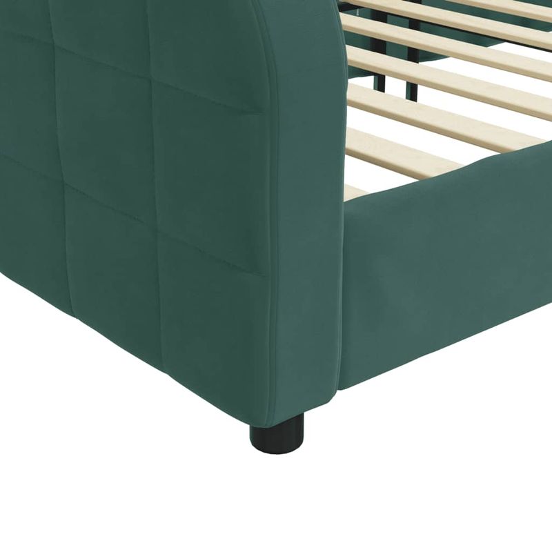 Casa si Gradina - Mobilier - Paturi si accesorii - Paturi - Cadru de pat, verde inchis, 90x200 cm, catifea - Infinity.ro