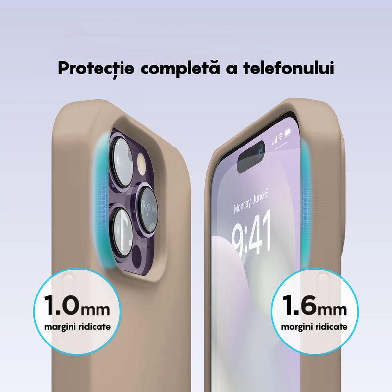 Laptop, Telefoane si Tablete - Telefoane mobile si accesorii - Accesorii Telefoane - Huse telefoane - Husa Casey Studios pentru iPhone 14 Pro Max, Soft Silicone Premium, Microfibra in Interior, Roz deschis - Infinity.ro