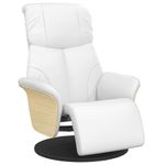 Casa si Gradina - Mobilier - Scaune si fotolii - Fotolii - Fotoliu rabatabil cu suport de picioare, alb, piele ecologica - Infinity.ro