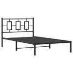 Casa si Gradina - Mobilier - Paturi si accesorii - Paturi - Cadru de pat din metal cu tablie, negru, 107x203 cm - Infinity.ro