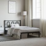 Casa si Gradina - Mobilier - Paturi si accesorii - Paturi - Cadru de pat din metal cu tablie, negru, 107x203 cm - Infinity.ro