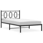 Casa si Gradina - Mobilier - Paturi si accesorii - Paturi - Cadru de pat din metal cu tablie, negru, 107x203 cm - Infinity.ro