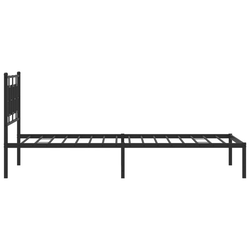 Casa si Gradina - Mobilier - Paturi si accesorii - Paturi - Cadru de pat din metal cu tablie, negru, 107x203 cm - Infinity.ro