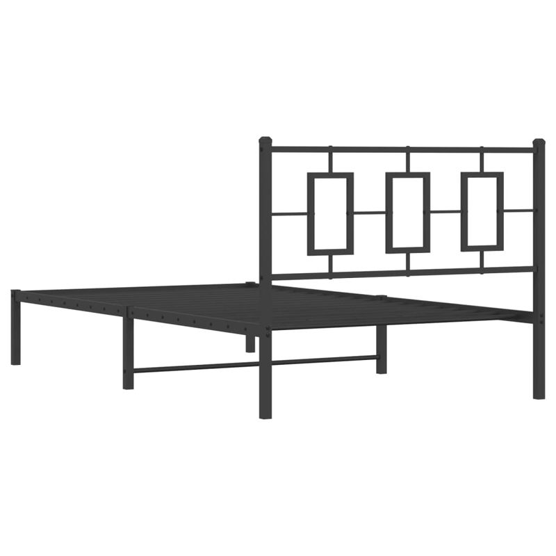 Casa si Gradina - Mobilier - Paturi si accesorii - Paturi - Cadru de pat din metal cu tablie, negru, 107x203 cm - Infinity.ro