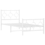 Casa si Gradina - Mobilier - Paturi si accesorii - Paturi - Cadru de pat metalic cu tablie de cap/picioare, alb, 90x190 cm - Infinity.ro