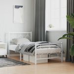 Casa si Gradina - Mobilier - Paturi si accesorii - Paturi - Cadru de pat metalic cu tablie de cap/picioare, alb, 90x190 cm - Infinity.ro