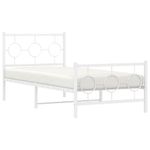 Casa si Gradina - Mobilier - Paturi si accesorii - Paturi - Cadru de pat metalic cu tablie de cap/picioare, alb, 90x190 cm - Infinity.ro