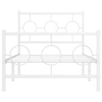 Casa si Gradina - Mobilier - Paturi si accesorii - Paturi - Cadru de pat metalic cu tablie de cap/picioare, alb, 90x190 cm - Infinity.ro
