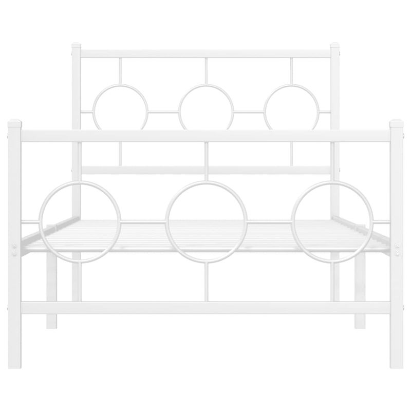 Casa si Gradina - Mobilier - Paturi si accesorii - Paturi - Cadru de pat metalic cu tablie de cap/picioare, alb, 90x190 cm - Infinity.ro