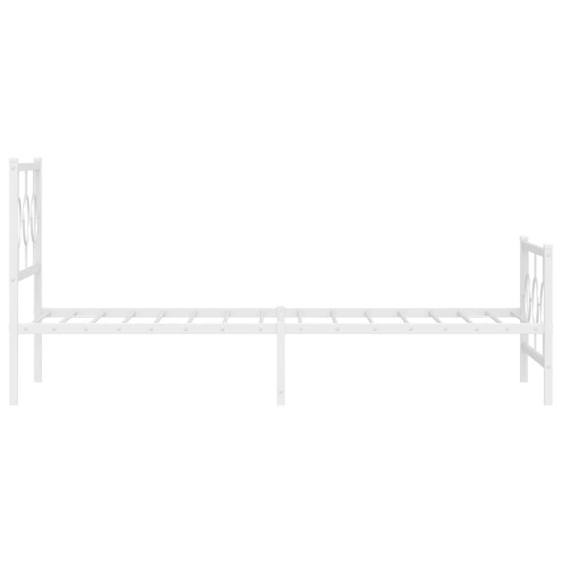 Casa si Gradina - Mobilier - Paturi si accesorii - Paturi - Cadru de pat metalic cu tablie de cap/picioare, alb, 90x190 cm - Infinity.ro