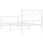 Casa si Gradina - Mobilier - Paturi si accesorii - Paturi - Cadru de pat metalic cu tablie de cap/picioare, alb, 90x190 cm - Infinity.ro