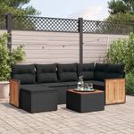 Casa si Gradina - Gradina si terasa - Mobilier exterior - Seturi mobila gradina - Set canapele de gradina cu perne, 7 piese, negru, poliratan - Infinity.ro