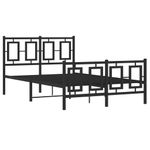 Casa si Gradina - Mobilier - Paturi si accesorii - Paturi - Cadru pat metalic cu tablie de cap/picioare, negru, 120x190 cm - Infinity.ro