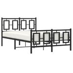 Casa si Gradina - Mobilier - Paturi si accesorii - Paturi - Cadru pat metalic cu tablie de cap/picioare, negru, 120x190 cm - Infinity.ro