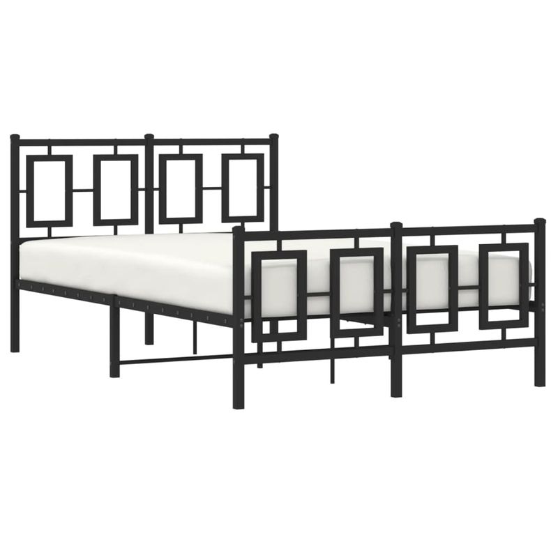 Casa si Gradina - Mobilier - Paturi si accesorii - Paturi - Cadru pat metalic cu tablie de cap/picioare, negru, 120x190 cm - Infinity.ro