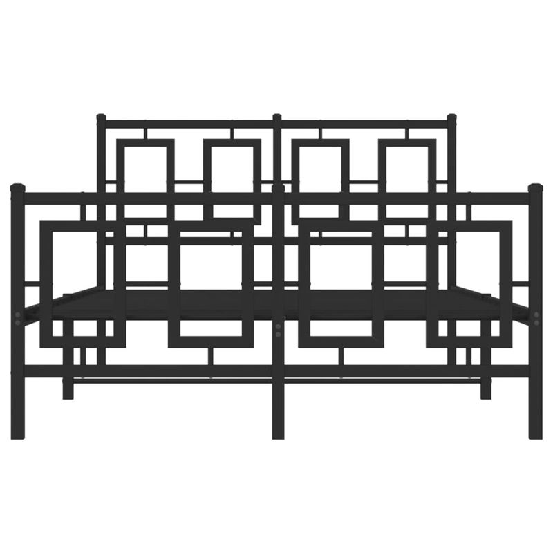 Casa si Gradina - Mobilier - Paturi si accesorii - Paturi - Cadru pat metalic cu tablie de cap/picioare, negru, 120x190 cm - Infinity.ro