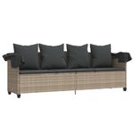 Casa si Gradina - Gradina si terasa - Mobilier exterior - Scaune si sezlonguri gradina - Sezlong cu baldachin si perne, gri deschis, poliratan - Infinity.ro