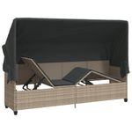 Casa si Gradina - Gradina si terasa - Mobilier exterior - Scaune si sezlonguri gradina - Sezlong cu baldachin si perne, gri deschis, poliratan - Infinity.ro