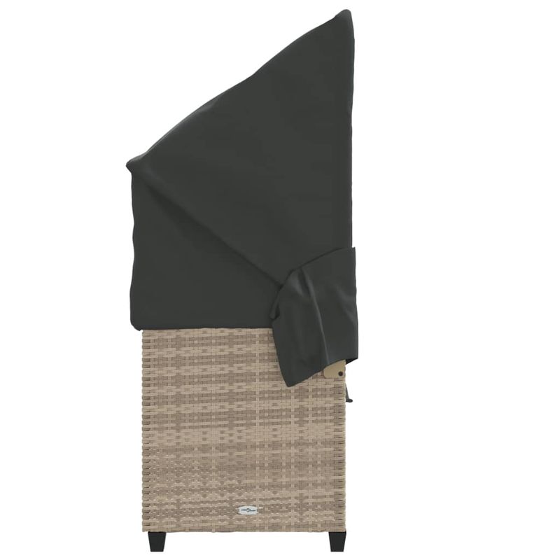 Casa si Gradina - Gradina si terasa - Mobilier exterior - Scaune si sezlonguri gradina - Sezlong cu baldachin si perne, gri deschis, poliratan - Infinity.ro