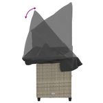 Casa si Gradina - Gradina si terasa - Mobilier exterior - Scaune si sezlonguri gradina - Sezlong cu baldachin si perne, gri deschis, poliratan - Infinity.ro