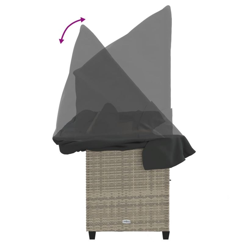 Casa si Gradina - Gradina si terasa - Mobilier exterior - Scaune si sezlonguri gradina - Sezlong cu baldachin si perne, gri deschis, poliratan - Infinity.ro