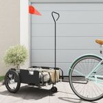 Sport si Outdoor - Ciclism - Accesorii pentru biciclete - Remorci biciclete - Remorca de bicicleta, negru, textil oxford și fier, mărime 124x64.5x36 cm - Infinity.ro