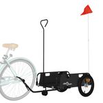 Sport si Outdoor - Ciclism - Accesorii pentru biciclete - Remorci biciclete - Remorca de bicicleta, negru, textil oxford și fier, mărime 124x64.5x36 cm - Infinity.ro
