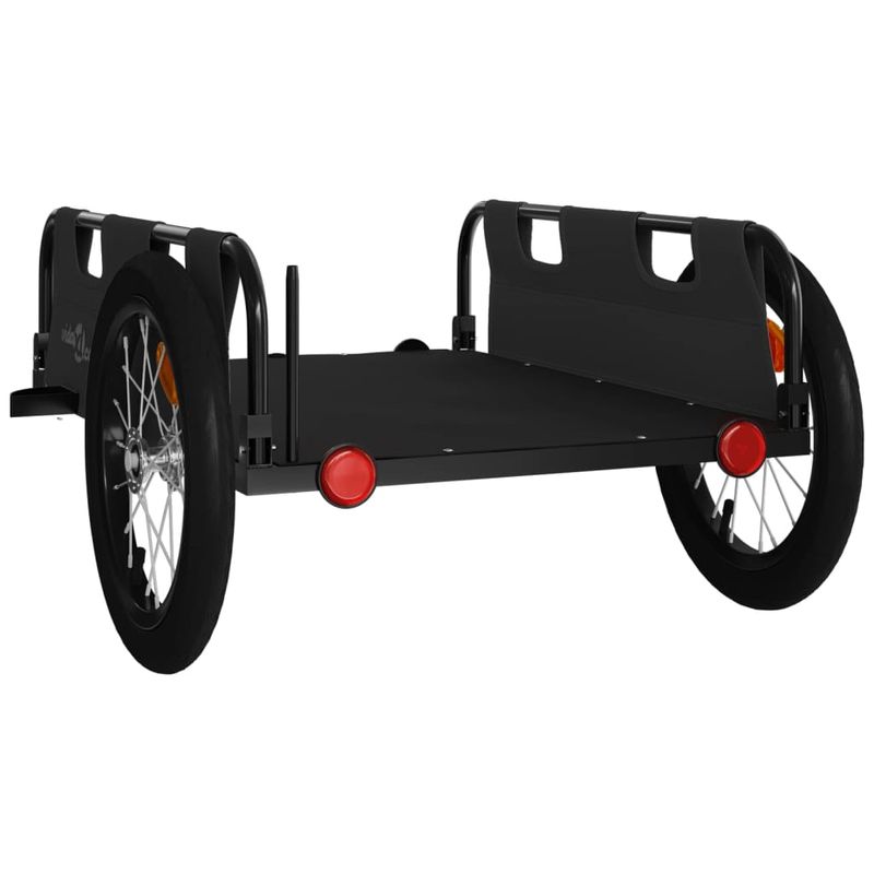 Sport si Outdoor - Ciclism - Accesorii pentru biciclete - Remorci biciclete - Remorca de bicicleta, negru, textil oxford și fier, mărime 124x64.5x36 cm - Infinity.ro